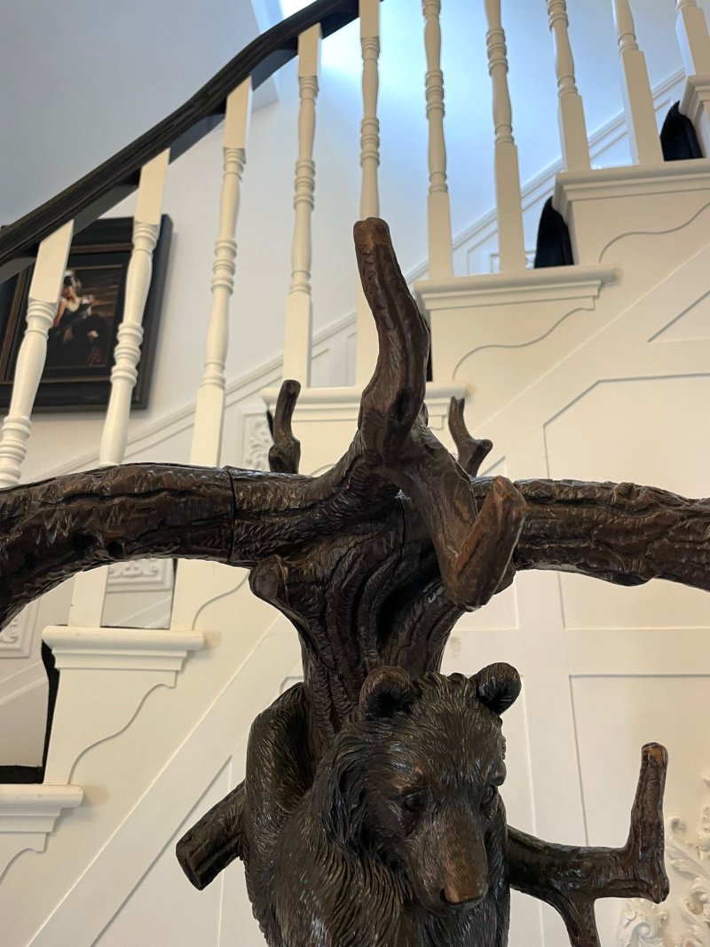 Magnificent Exhibition Quality Antique Black Forest Bear Oak Tree Hall Stand - Image 9